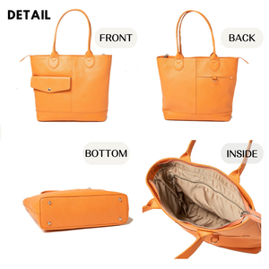 Bolso Tote de Cuero Genuino Hyogo de Cinco Estrellas con Bolsillo Exterior Resistente al Agua - Product Image 3