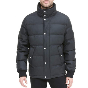 Chaqueta acolchada ligera de plumón para hombre de primera calidad 2025, ropa de invierno de lona de Color sólido con cuello levantado, chaquetas acolchadas de diseño fino - Product Image 3