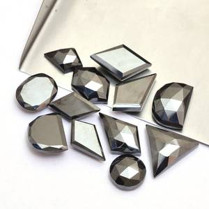 เกรด 100% ธรรมชาติ Hematite หลวมเหลี่ยมเพชรพลอยไม่สม่ําเสมอ Rose Cut อัญมณี 8x12 มม.-11x18 มม.Cabochons ด้านหลังแบนสําหรับขายในราคาจํานวนมาก - Product Image 4