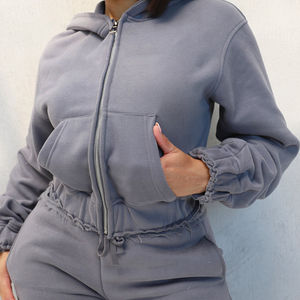 À la mode femmes sweat à capuche et ensemble court été deux pièces tenue Gym survêtement vêtements de détente tenue décontracté Streetwear Co Ord vêtements - Product Image 4