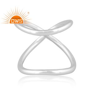 Vente chaude à la main 925 Fine Sterling Silver Cross Band Ring Fabricant de bijoux en argent - Product Image 4