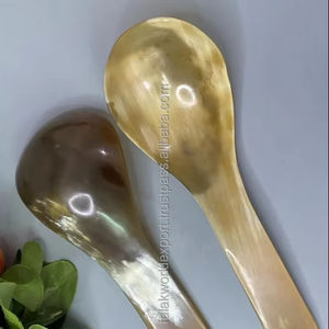 Cuillères légères en corne de buffle pour accessoires de salle à manger de luxe Cuillère en corne de boeuf de qualité pour cadeaux Cuillère en corne de boeuf sans danger pour les aliments FWE - Product Image 1