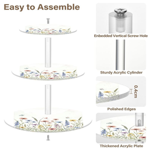 Soporte de Acrílico de 3 Niveles con Diseño de Cuadrícula Estética para Té de la Tarde, Reutilizable y Ecológico, para Cafeterías y Boutiques - Product Image 5