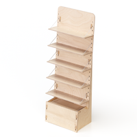 Étagère de supermarché en bois réglable, personnalisable avec logo, double face, légère, écologique, portable, facile à assembler