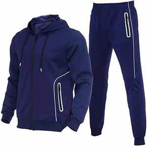 Jogger à capuche vierge avec logo personnalisé ensemble uni nouvelle mode couples vêtements de sport survêtement hommes 2 pièces ensembles de survêtements - Product Image 1