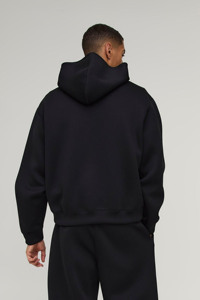 Vente en gros 100% coton Survêtement de sport pour hommes Conception personnalisée Logo Noir Surdimensionné Boxy Lavage à l'acide Tenue de jogging à capuche d'hiver - Product Image 3