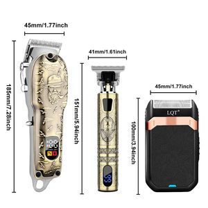 Cortadora de Pelo Profesional Inalámbrica para Hombre, con Pantalla LED, Recortadora de Barba, con Fuente de Alimentación, Batería, Enchufe Tipo US - Product Image 1