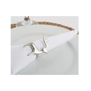 Ensemble décoratif le plus vendu de 4 porte-serviettes Design attrayant rond de serviette argent renne à la main ronds de serviette manchette à vendre - Product Image 1