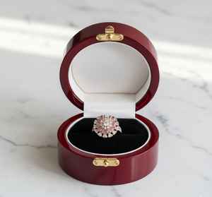 Bague en argent 925 moderne à succès avec diamant moissanite et pierre rose - Product Image 3