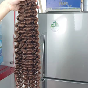 ผมต่อแบบหยิกมากสีน้ำตาลเข้มผลิตภัณฑ์สำหรับผมผู้หญิง - Product Image 1