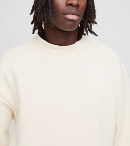 Sudadera de cuello redondo de gran tamaño personalizada para hombre, jersey de 100% algodón con hombros caídos, ropa informal de estilo básico, sudaderas con capucha y sudadera para hombre - Product Image 3