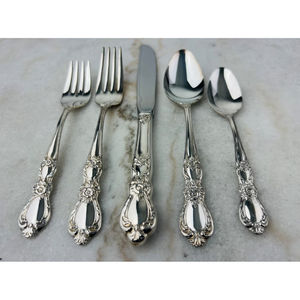 Juego de cubiertos de metal de diseño forjado vintage de acero inoxidable pulido con espejo, juego de utensilios de cocina de latón Vintage para cocina, cuchara dorada para servir, cubiertos de plata - Product Image 1