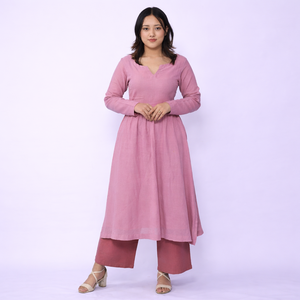 Extra-Thin <b>Linen</b> Kurti with Side Slit Breathable Dresses <b>Top</b> Comfortable and Stylish - Product Image 1