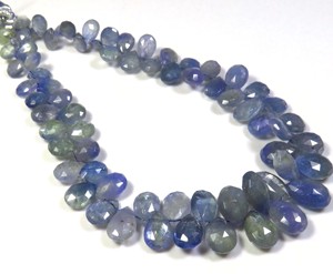 9 brins de perles de poire de tanzanite africaine bio naturelle 6-12mm bleu verdâtre bijoux à facettes pierres précieuses en vrac à facettes" - Product Image 2