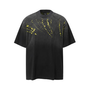 เสื้อยืดผ้าฝ้ายถักลายตัวละครสไตล์สตรีทแวร์สำหรับผู้ชาย ดีไซน์ใหม่ประจำฤดูร้อนปี 2025 ผลิตตามสั่ง เป็นมิตรกับสิ่งแวดล้อม ระบายอากาศได้ดี สไตล์ฮิปฮอป - Product Image 2