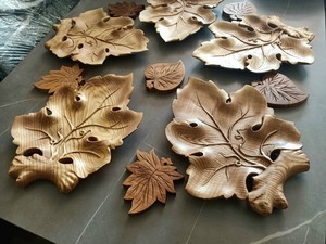 Assiettes à dîner en bois d'acacia classique, créatives, modèles divers, avec chargeur en bois, pour les assiettes, les encas et les desserts, 20 pièces - Product Image 4