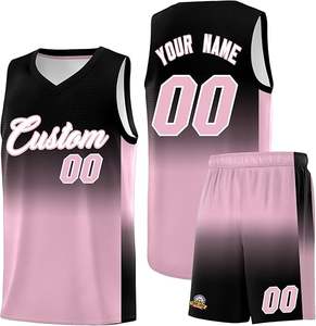 Maillot de basket-ball 100% polyester personnalisé gratuit, uniforme confortable et respirant avec emblème du nom de l'équipe sur la position du logo avant - Product Image 1