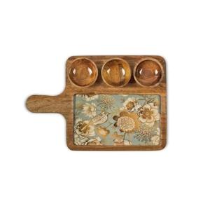 Plateau de service en bois d'acacia au design rectangulaire unique, bols écologiques, plateau à trempettes, plateau de cuisine plaqué taille personnalisée - Product Image 3