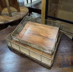 Vente en gros 100% plateau de service métallique en aluminium sûr pour les aliments plateau rectangulaire attrayant de style poignard finition argentée pour Diwali - Product Image 2