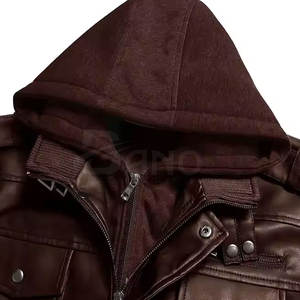 Venta al por mayor chaquetas de cuero de lana a prueba de viento con logotipo personalizado chaqueta de cuero de alta calidad para la venta - Product Image 4