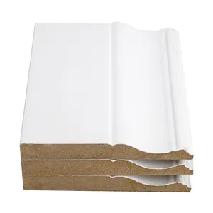 Alta Qualidade Barato Branco Primer Flooring Acessórios Decorativos Mdf Baseboard Moldagem De Madeira