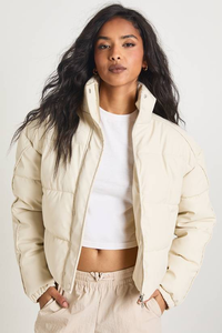 Chaqueta Corta Acolchada Holgada Personalizada para Mujer, para Invierno, Transpirable, de Tela de Lona Tejida para Exteriores - Product Image 4