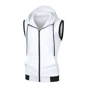 2024 <b>Men's</b> <b>Sleeveless</b> Gym <b>Hoodies</b> Cotton Breathable Bodybuilding Muscle Print Plain Dyed for Winter Workouts - Product Image 6