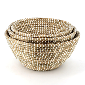 Bol de rangement pour fruits en herbe de mer, petit panier en paille, prix de gros, paniers en herbe de mer, décoration de cuisine - Product Image 4