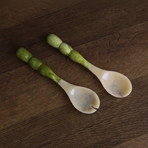 Ensemble de couverts à salade écologiques de couleur verte avec long manche en résine, cuillère et fourchette de mariage, outils de cuisine à domicile, prix raisonnable - Product Image 3