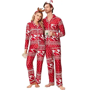 Nieuwe Aankomst Kerst Bedrukt Streep Bijpassende Kerst Familie Pyjama