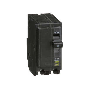 Disjoncteur miniature bipolaire Schneider Electric QO260 60A pour rail DIN - Product Image 1