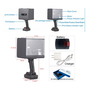 手持式静态喷墨打印机，600 DPI全球语言TIJ打印机便携式仓库打印图案文本条形码 - Product Image 2