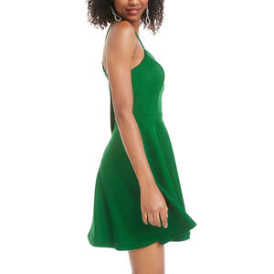 Vestito City Studios Juniors' Bow-Back Fit & Flare Verde Taglia 3 - Vestito Estivo Sexy Lavabile con Decorazioni Drappeggiate per Feste Estive - Product Image 3