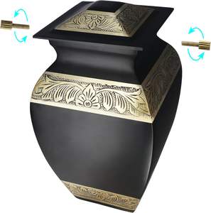 Urna de cremación decorativa cuadrada de estilo americano para adultos, suministros de entierro masculinos y femeninos - Product Image 1