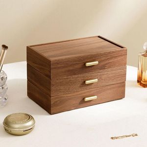 Élégante armoire de rangement en bois à 6 tiroirs avec poignées noires Coffre en bois moderne pour l'organisation de la maison et l'unité de rangement élégante pour la maison - Product Image 5