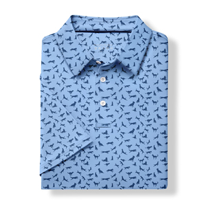 Polo de Golf de Manga Corta de Alto Rendimiento para Hombre al por Mayor, Tejido Atlético Transpirable y Absorbente de Humedad, Tinte Liso - Product Image 5