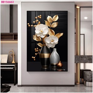 ขวดดอกไม้สีดำและสีทองหรูหราสำหรับตกแต่งบ้านภาพวาดคริสตัลเซรามิก - Product Image 4
