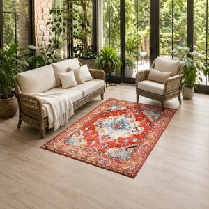 <b>RUGS</b> DEPOT LXDP-0828 Wholesale Red <b>Burgundy</b> Traditional Oriental Digital Printed Machine Washable Chenille Area <b>Rug</b> Non Slip - Product Image 6