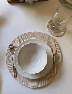 Sous-verre rond en rotin fait main de style américain, sous-verre de table pour le dîner, accessoires de décoration intérieure - Product Image 5
