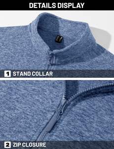 Solid Color Zippered Oversized Men's Jacket Full Zip Lightweight Jacket Casual Soft Warm Coats with Pockets - Product Image 4