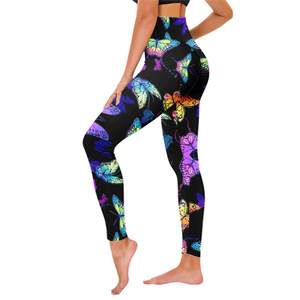 Pantalones de entrenamiento de gimnasio de punto transpirable de cintura alta Ropa deportiva con mallas de Yoga de bolsillo para mujer - Product Image 1