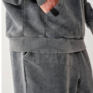 Conjuntos Deportivos de Invierno para Hombre, Lavado Ácido, 100% Algodón, Ligeros, de Alta Calidad, Hasta la Rodilla, Nuevo Diseño, Logotipo Personalizado, Venta al Por Mayor - Product Image 3