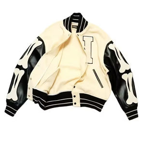 Veste universitaire personnalisée avec patch Chantilly en laine Melton Whit cuir de vachette coton matériau de remplissage - Product Image 3