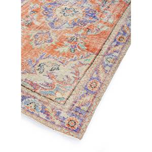 Alfombras de Lana Anudadas a Mano en Rojo Anaranjado Estilo Boho Pae-3247 para Habitación Juvenil, Diseño Abstracto de Medallón para Pasillo, Rectangular para el Hogar - Product Image 2