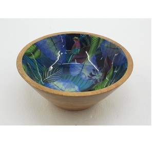 Vente en gros de bol d'ustensiles de cuisine en bois et Meena Work en vrac bol de vaisselle de table en bois massif de forme ronde de meilleure qualité - Product Image 1