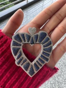 Colgante Romántico de Plata de Ley 925 con Forma de Corazón y Diamantes de Moissanita Azul para Hombre y Mujer, Regalo - Product Image 2