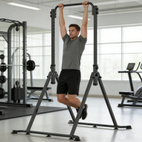 Station de musculation horizontale en acier robuste avec barre de traction réglable pour exercices à domicile 180CM