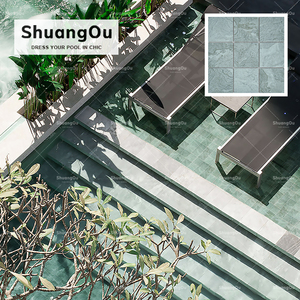 Giá bán buôn <span class=keywords><strong>Ming</strong></span> màu xanh lá cây đá cẩm thạch Gạch Mosaic hồ bơi gạch men sứ đánh bóng tráng men đá cẩm thạch cái nhìn tấm gạch - Product Image 2