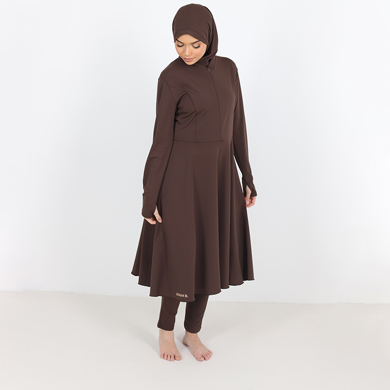 Aschulman Custom Chocolate Modest Des Burkini Pour Les Famme Maillot de bain pour femme musulmane