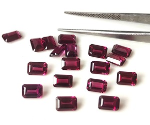 พลอยโกเมนสีชมพูโฮโลไนท์ธรรมชาติ3x5mm-8x10mm เจียระไนเหลี่ยมเพชรพลอยอัญมณีหลวมงานแฮนด์เมดคุณภาพสูงสำหรับทำเครื่องประดับ - Product Image 3